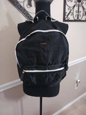 Excellent Condition Paravel Black and White Backpack With Adjustable Straps